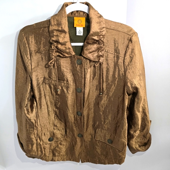 Ruby Rd.‎ Womens Gold and Brown Jacket 14 - Picture 1 of 5